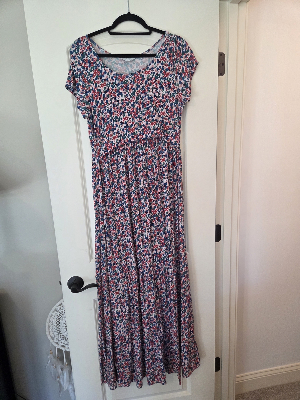 Seraphine Nursing Friendly Short-Sleeve Floral Maxi Dress